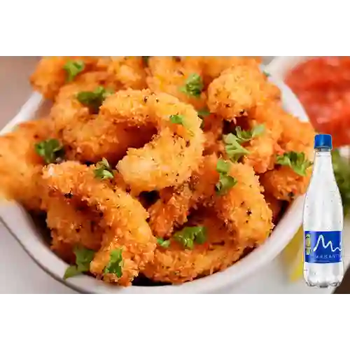 Combo Camarones Apanados + Manantial Sin Gas 600 ml