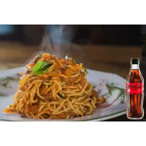 Combo Spaguetti Boloñesa + Coca Cola Sin Azúcar 300ML