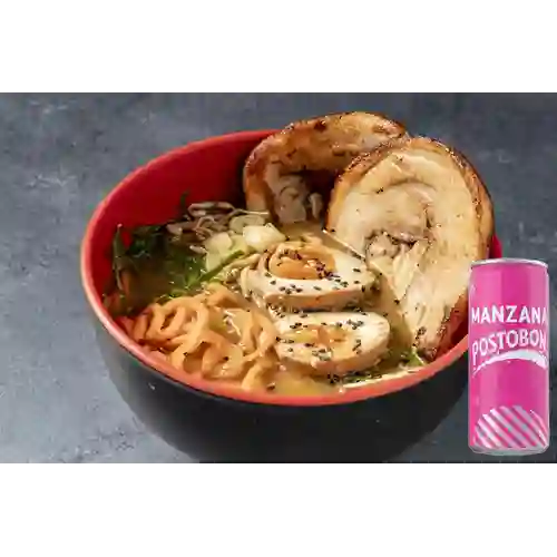 Combo Ramen Pork Belly + Postobón Manzana 269 ml