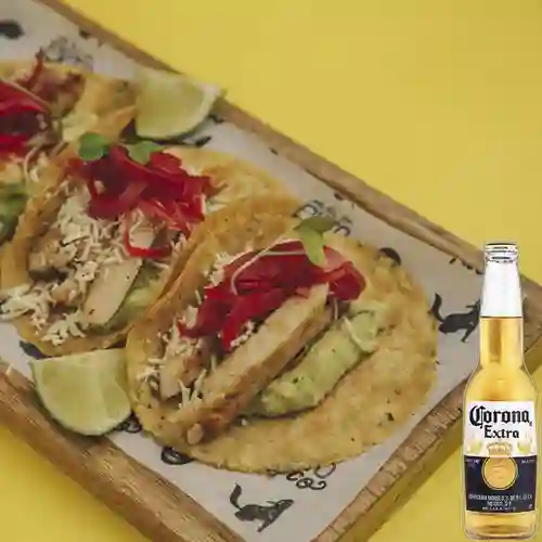 Combo Taco de Pollo + Corona 350 ml