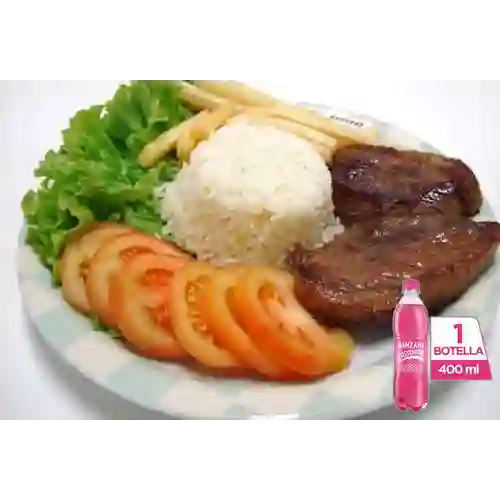 Combo Carne Asada + Gaseosa Manzana Postobon 400ml