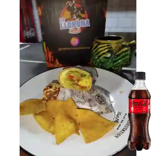 Combo Burro de Birria + Coca Cola Sin Azúcar 400 ml