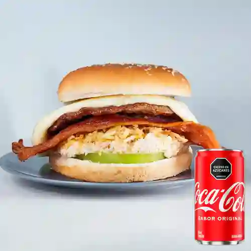 Hamburguesa Especial Queso&Tocineta +CocaCola Org 235ml