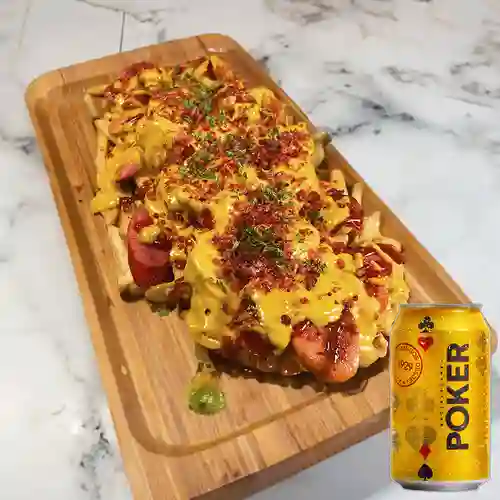 Combo Salchipapas la Cheveronga 2 + Poker 355 ml