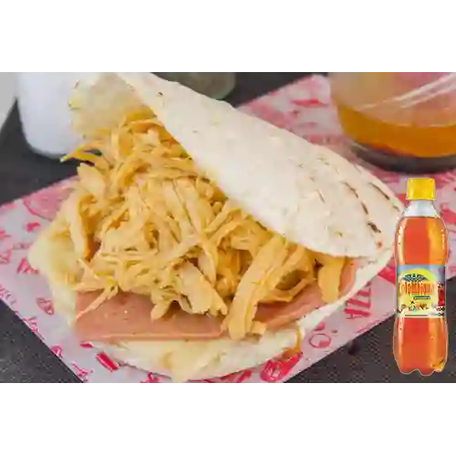 Combo Arepa de Pollo Jamón&Queso +Colombiana 400ml