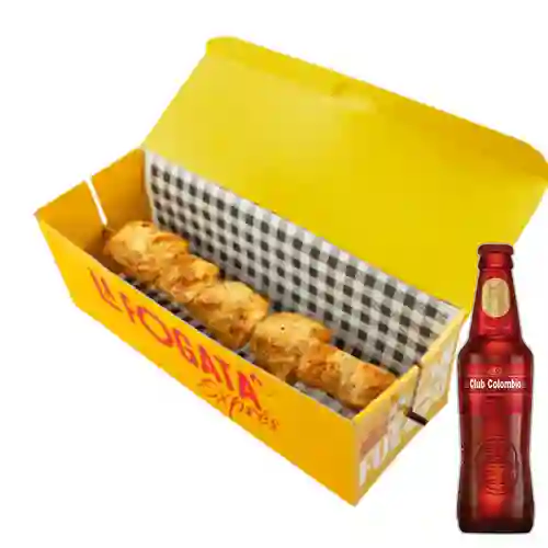 Combo Chuzo de Pollo + Club col. Roja Bot. 330ml
