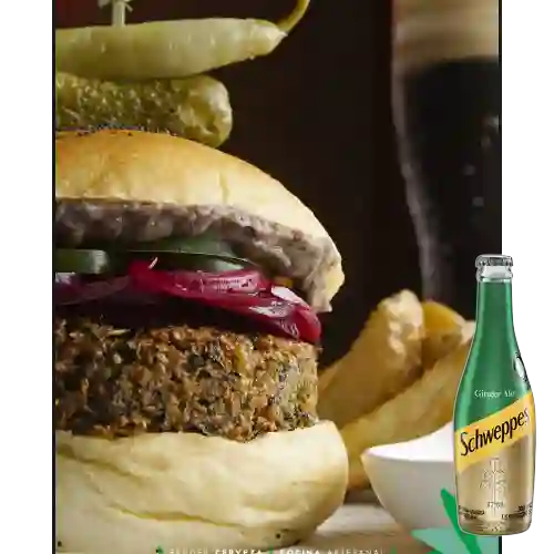 Supreme Vegan Burguer +Schweppes Ginger Ale 300ML