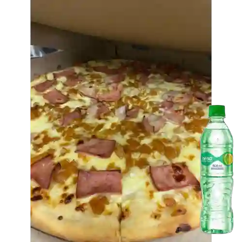 Combo Pizza Hawaiana +Agua Brisa Sabor Lima Limón