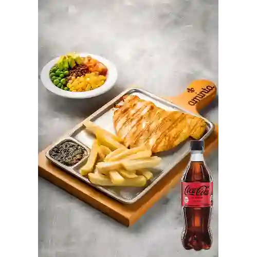 Combo Pechuga a la Parrilla +Cocacola S/az 600ML