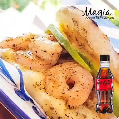 Combo Arepas de Camarones + Coca Cola Sin Azúcar 250ML