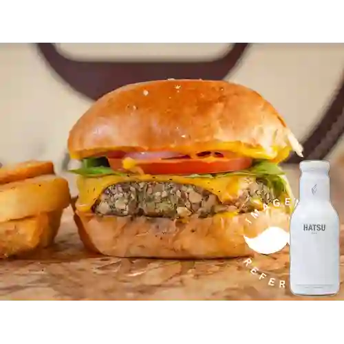 Panini Vegano con Hamburguesa Vegana +Té Hatsu Blanco 400ml