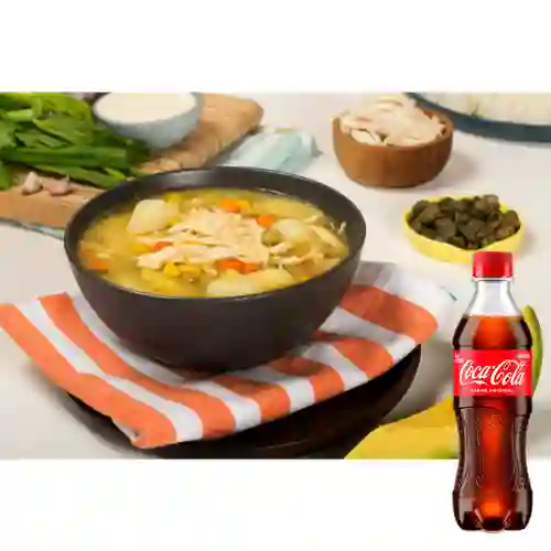 Combo Sopa de Ajiaco Completo + Coca Cola 400Ml