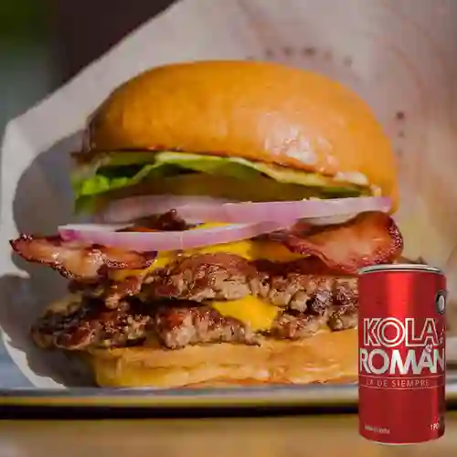 Combo Hamburguesa Doble + Kola Román Original 235ML