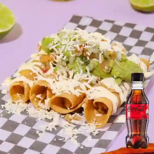 Combo Flautas de Pollo + Coca Cola Sin Azúcar 250ML