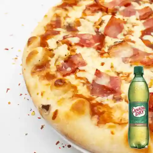 Combo Pizza Personal Carbonara + Canada Dry 400 ml