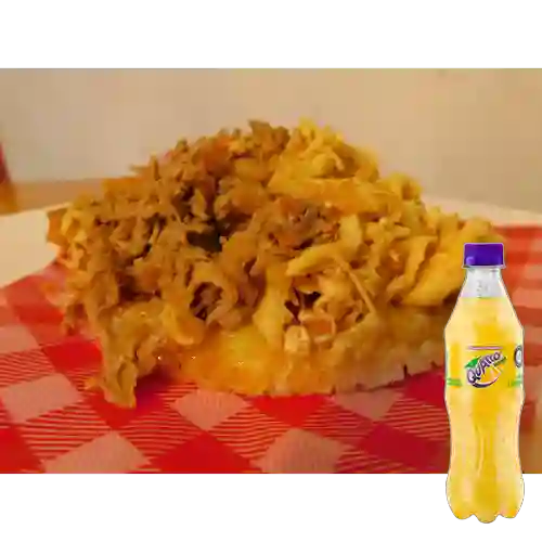 Combo Arepa Mixta Carne Pollo + Quatro Original 400ML