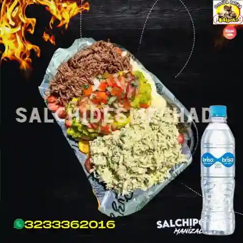 Combo Salchidesmechada Personal +Botella de Agua 600Ml