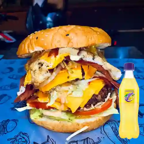 Chamo Burguers Mixta +Gaseosa Quatro Toronja 400ml