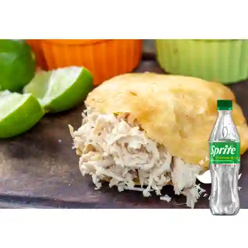 Combo Arepa con Pollo + Sprite Original 400ml