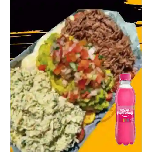 Combo Salchipapa Doble Carne + Manzana 250 ml