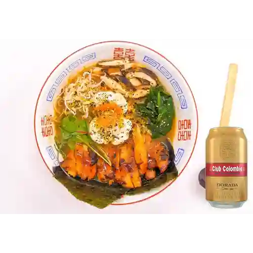 Combo Shoyu Ramen Pollo Josper + Club Col. Dorada 330ml