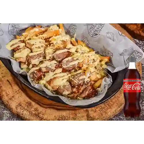 Salchipapa Salchi Pollo Ranchera +CocaCola Light 400ml