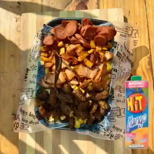 Salchi Montañera para Dos +Hit Mango Familiar 1L Tetrapack