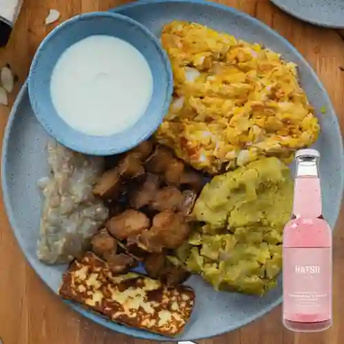 Combo Desayuno Típico +Hatsu Frambuesa&Rosas 300ml