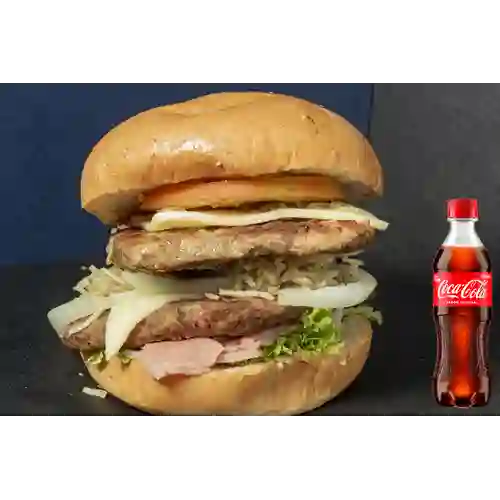 Combo Hamburguesa Doble Carne +Cocacola Orig 400ml