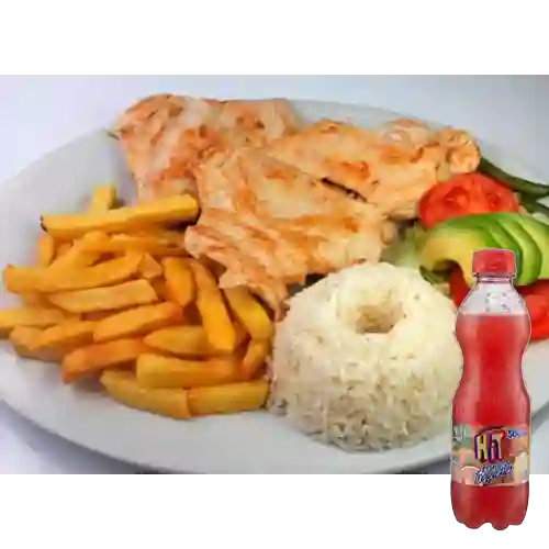 Pechuga a la Plancha +Hit Frutos Tropicales 500ml