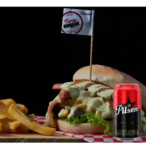 Combo Ranchera Burger + Papas a la Francesa + Pilsen 330ml