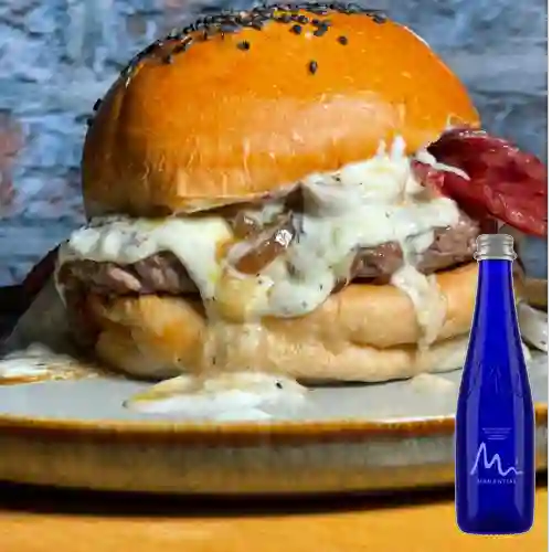 Combo Champi Burger + Manatial Sin Gas 300ML