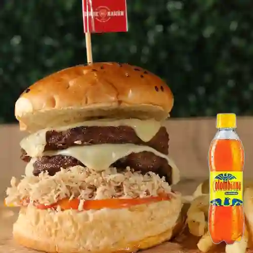 Combo Hamburguesa la Doble + Colombiana 400 ml