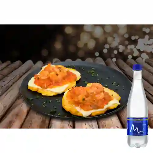 Combo Patacón con Camarón + Manantial Sin Gas 600ML