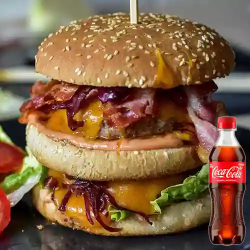 Combo Hamburguesa Doble Carne +Cocacola Orig 400ml