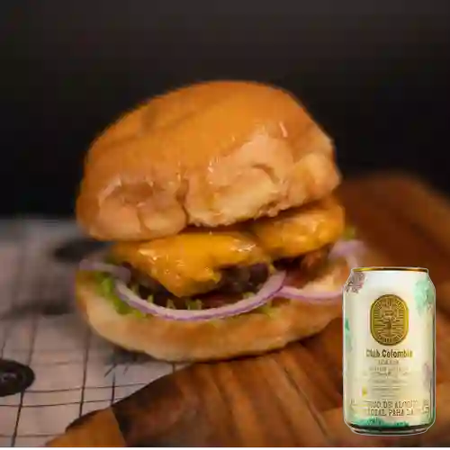 Combo Burger Queso + Club Colombia Dorada 330 ml
