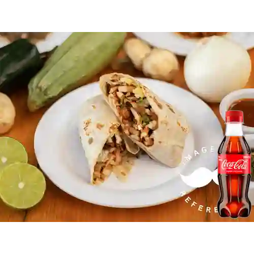 Combo Burrito de Carne Al Pastor +Cocacola Orig 250ML