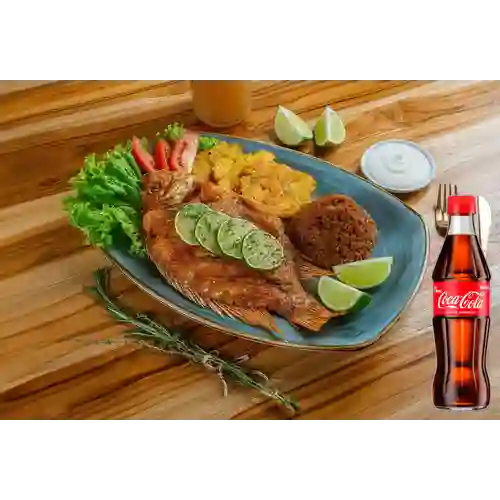 Combo Mojarra Roja Frita + Coca Cola Original 300ML