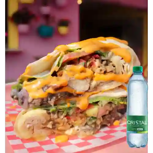 Burrito Vikinito de Res/Mixto +Cristal C/gas 600ml