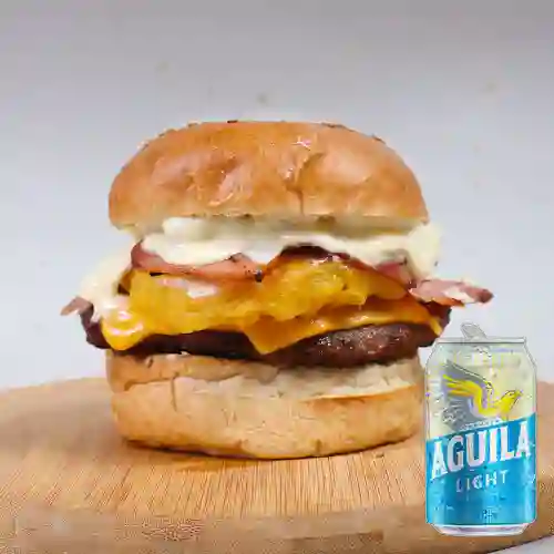 Combo Hamburguesa Mix + Cerveza Aguila Light Lta 330ml