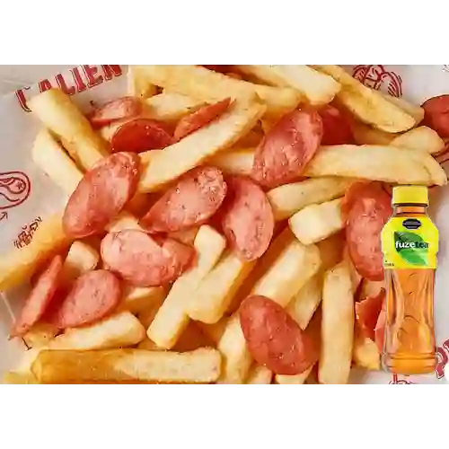Combo Salchipapas + Fuze Tea Limón 400ML