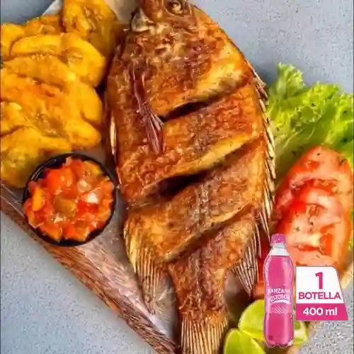 Combo Mojarra + Gaseosa Manzana Postobon 400ml
