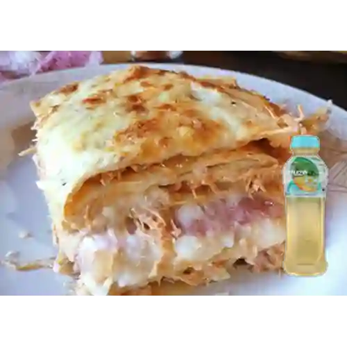 Lasaña 3 Quesos Pollo&Jamón 350gr +Fuzetea Mango Manzanilla 400ml