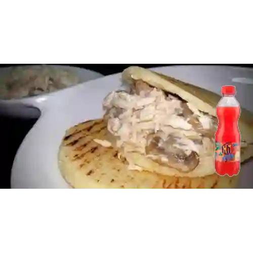 Arepa de Pollo,Champiñón&Queso +Hit Tropical 500ml