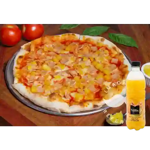 Pizza Hawaiana Pequeña +Del Valle Cítricos Frescos 500ml
