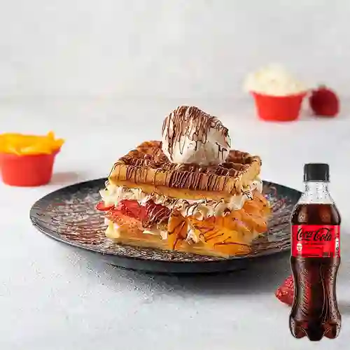Combo Waffle Burger Dulce +Cocacola S/az 400ml