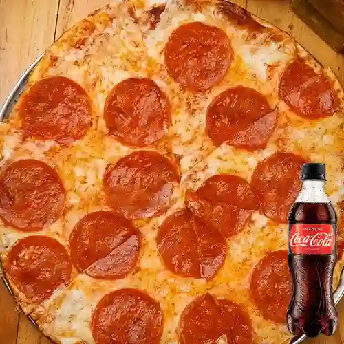 Combo Pizza Pepperoni Americano + Coca-Cola Sin Azúcar