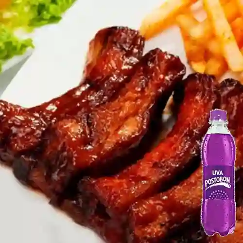 Combo Costillas Bbq + Gaseosa Uva 250Ml.