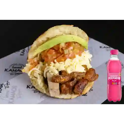 Combo Arepa Tocino + Manzana 250 ml