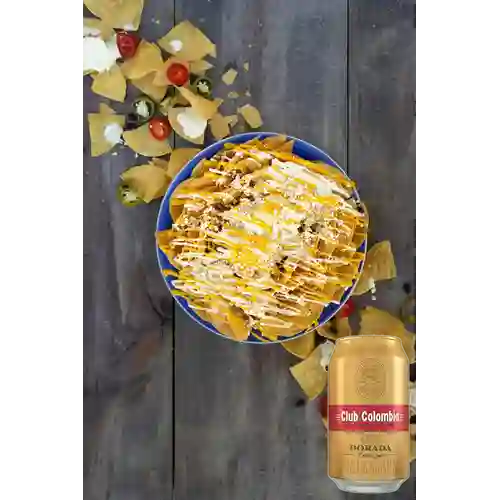 Combo Nachos de Pollo + Club col. Dorada Lta 330ml